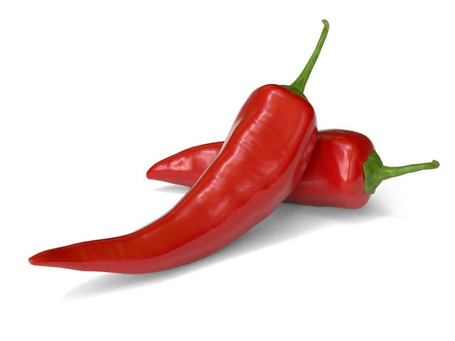 Fresh red chili peppers